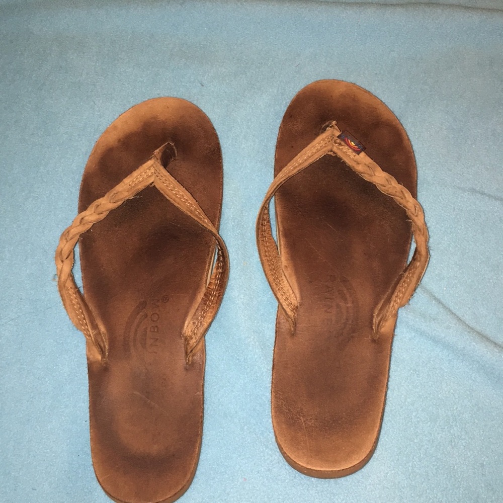 Rainbow flip flops